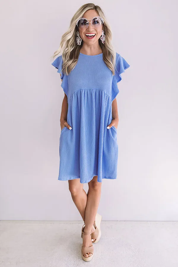 Confetti And Twirls Babydoll Dress In Airy Blue