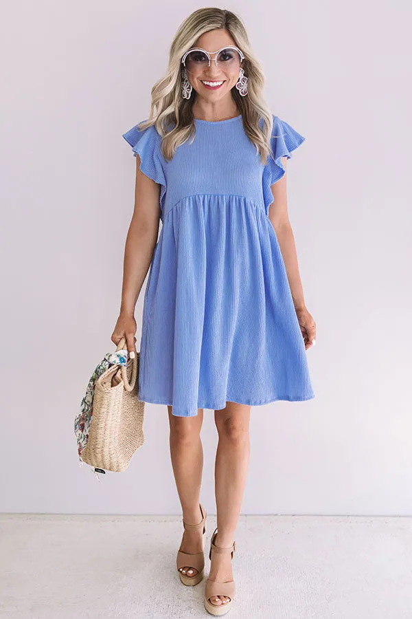 Confetti And Twirls Babydoll Dress In Airy Blue