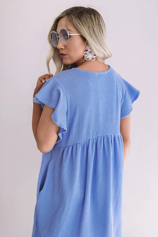 Confetti And Twirls Babydoll Dress In Airy Blue