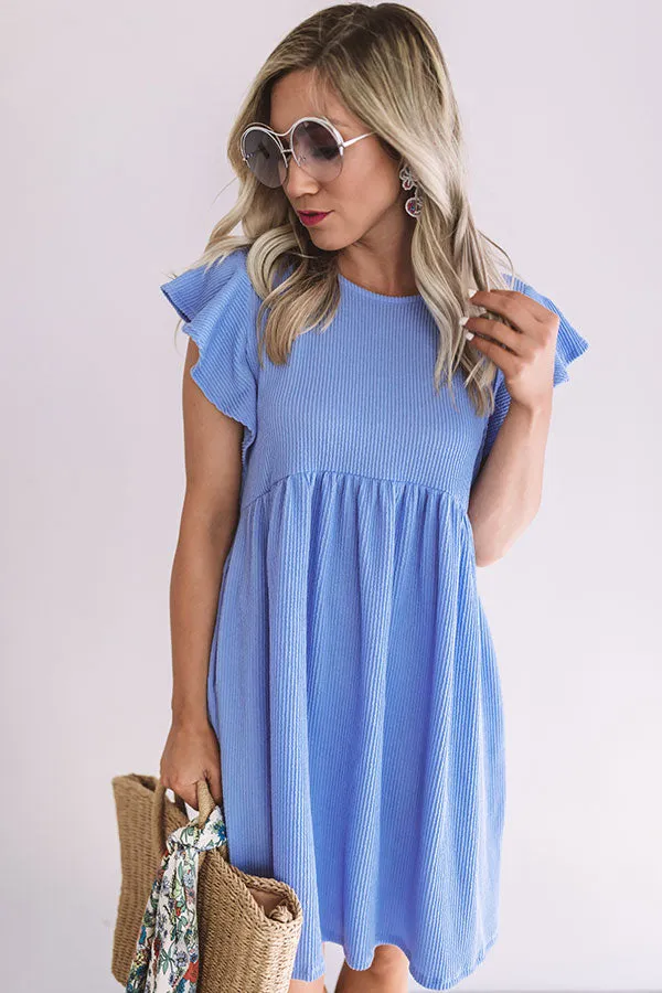 Confetti And Twirls Babydoll Dress In Airy Blue