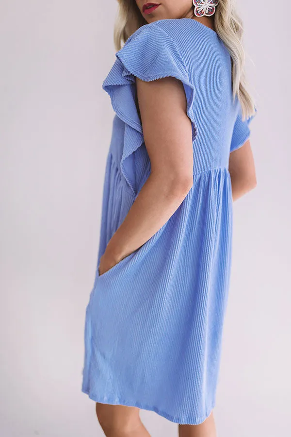 Confetti And Twirls Babydoll Dress In Airy Blue