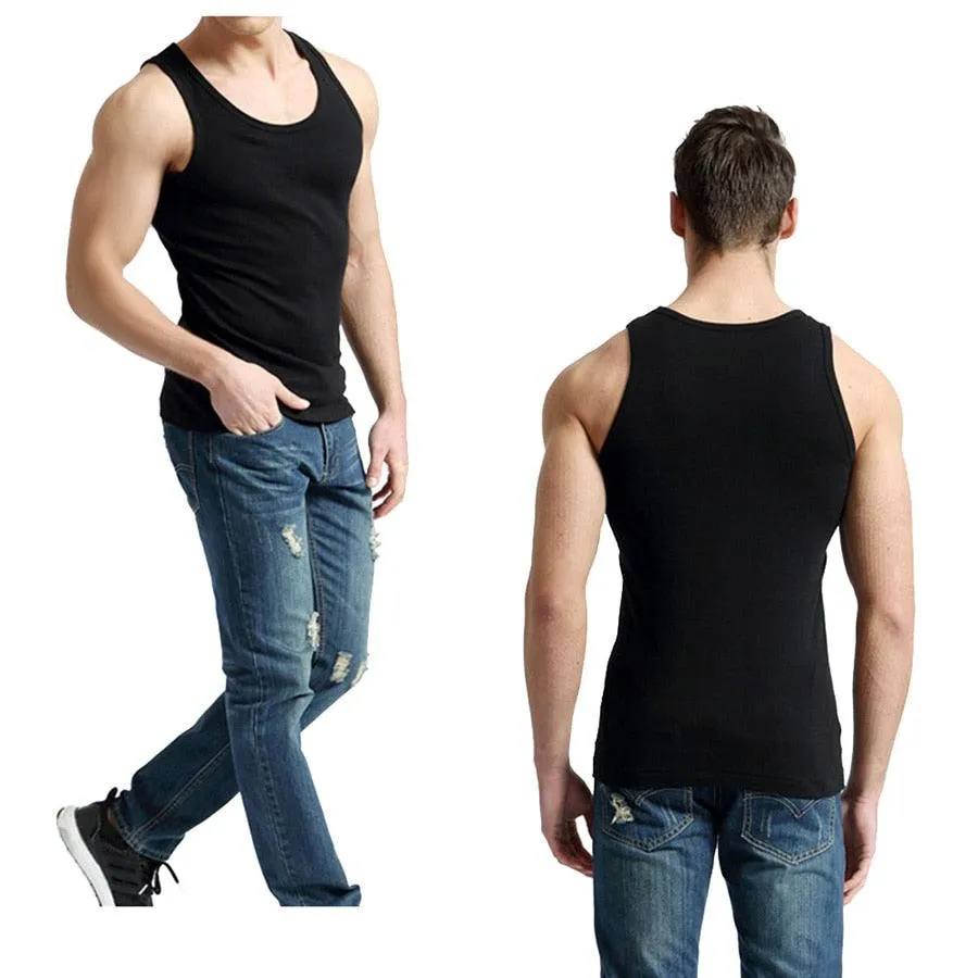 Cool 2 PCS/Lot Tank Tops - Men's  100% Cotton Solid Vest - Breathable Sleeveless Tops (TM7)