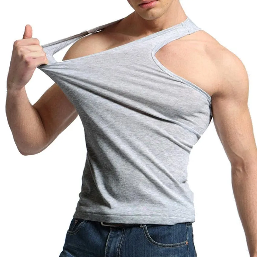 Cool 2 PCS/Lot Tank Tops - Men's  100% Cotton Solid Vest - Breathable Sleeveless Tops (TM7)