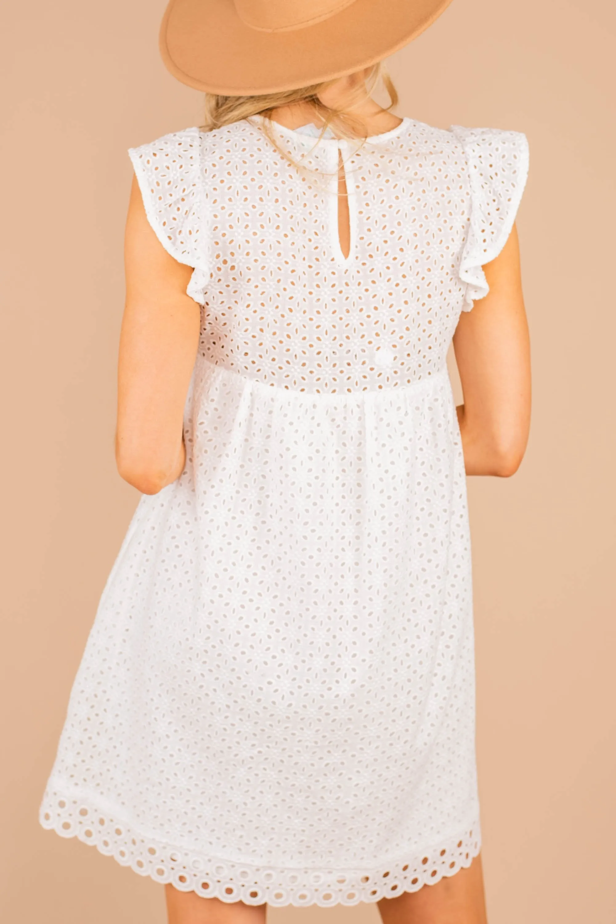 Couldn't Be Sweeter Ivory White Eyelet Dress