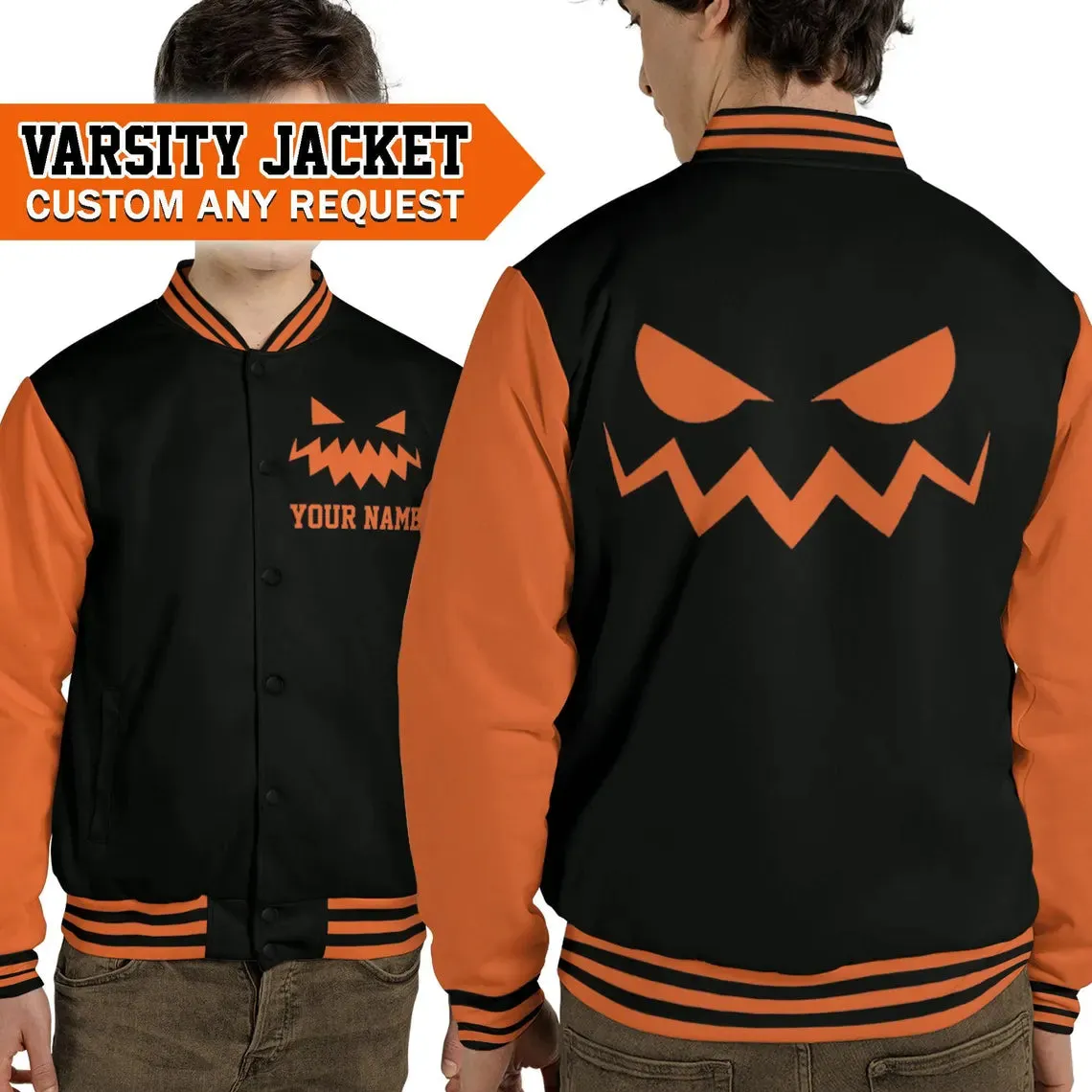 Custom Cosplay Pumpkin Halloween Week Orange Varsity By TJS