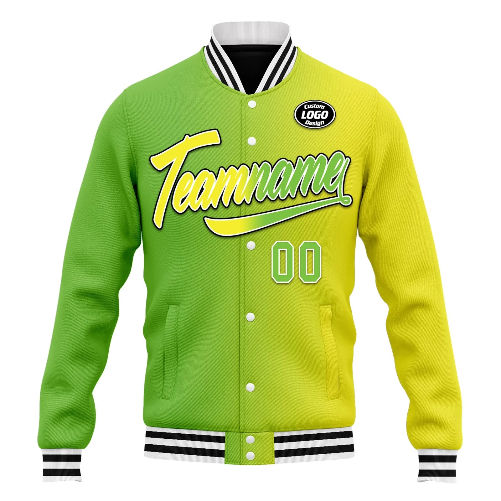 Custom Gradient Fashion Jacket Bomber Full-Snap Varsity Letterman Personalized Jacket FZ005-D028015-11