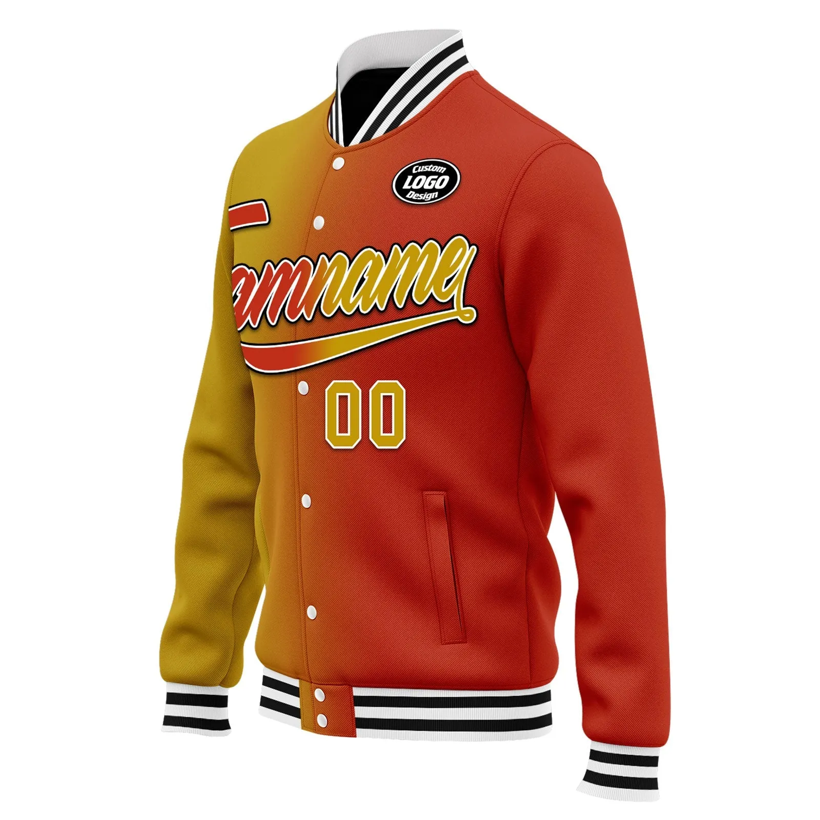 Custom Gradient Fashion Jacket Bomber Full-Snap Varsity Letterman Personalized Jacket FZ005-D028015-17