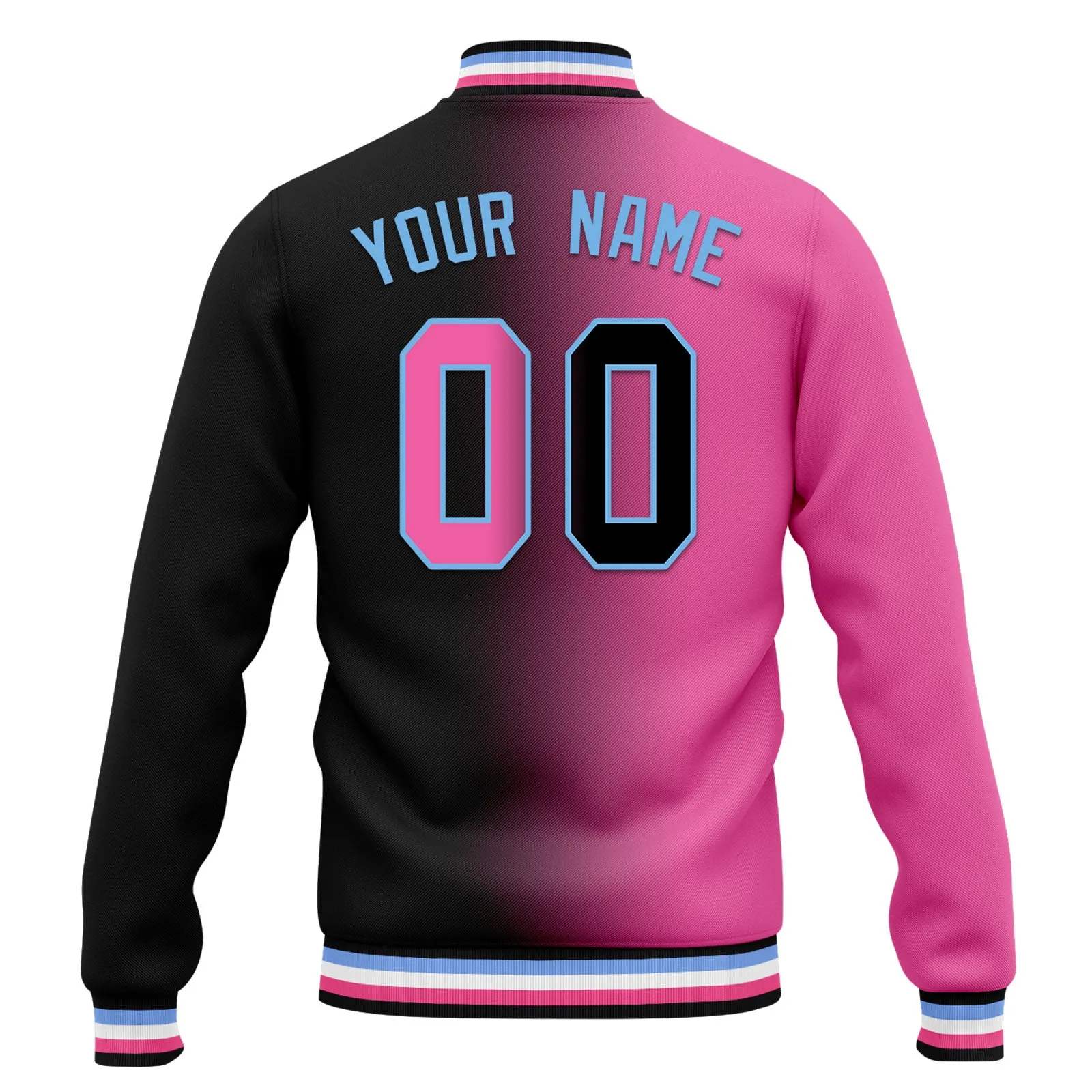 Custom Gradient Fashion Jacket Bomber Full-Snap Varsity Letterman Personalized Jacket FZ005-D028016-19