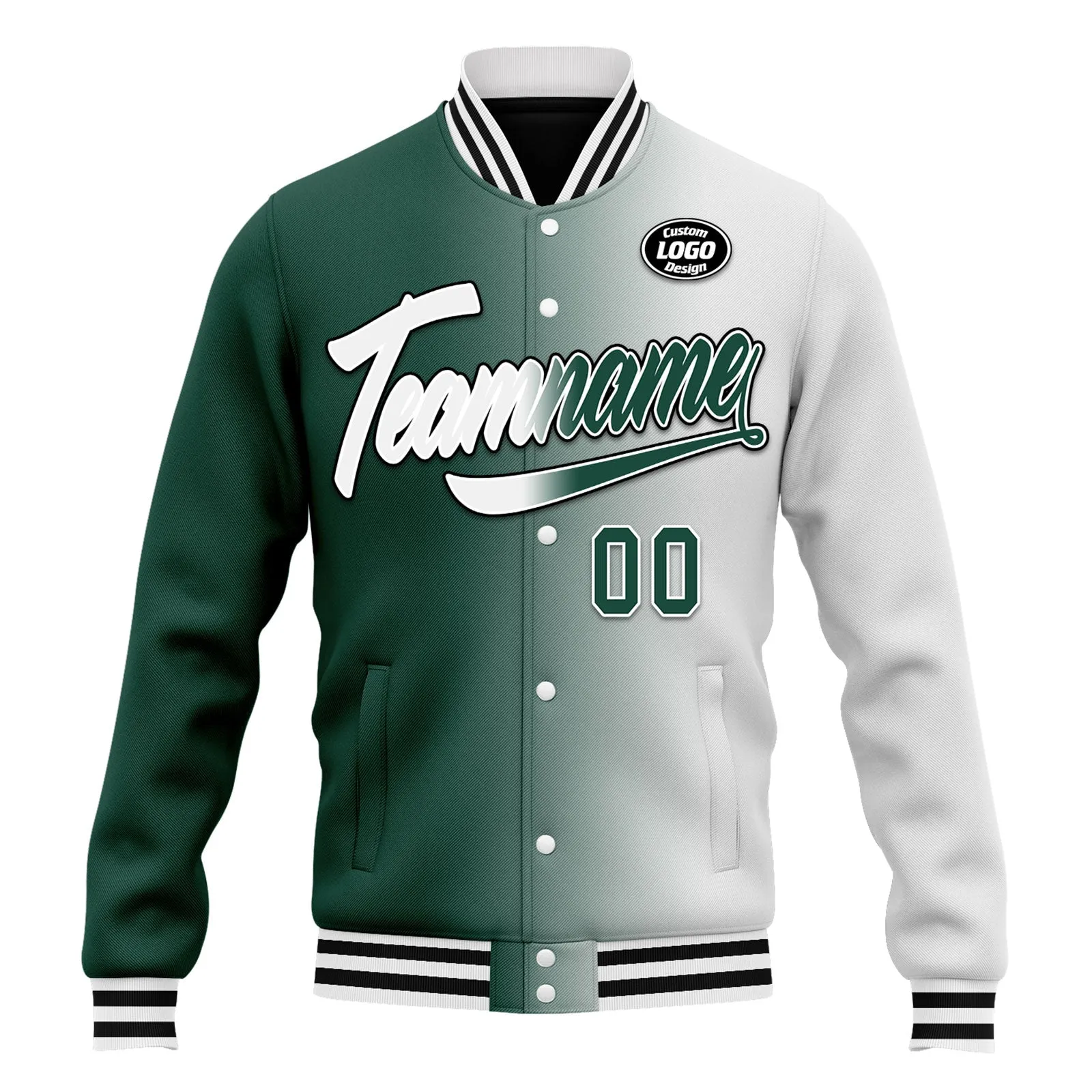 Custom Gradient Fashion Jacket Bomber Full-Snap Varsity Letterman Personalized Jacket FZ005-D028016-22