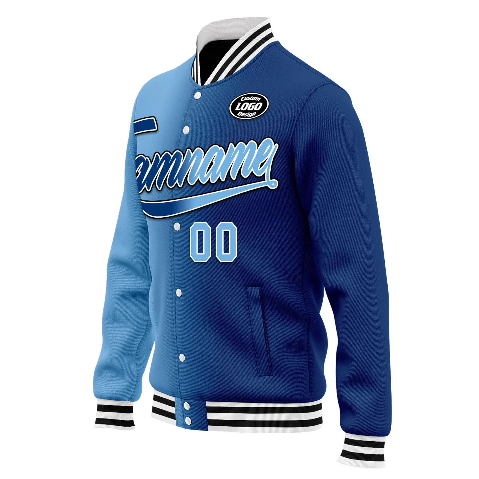 Custom Gradient Fashion Jacket Bomber Full-Snap Varsity Letterman Personalized Jacket FZ005-D028016-23