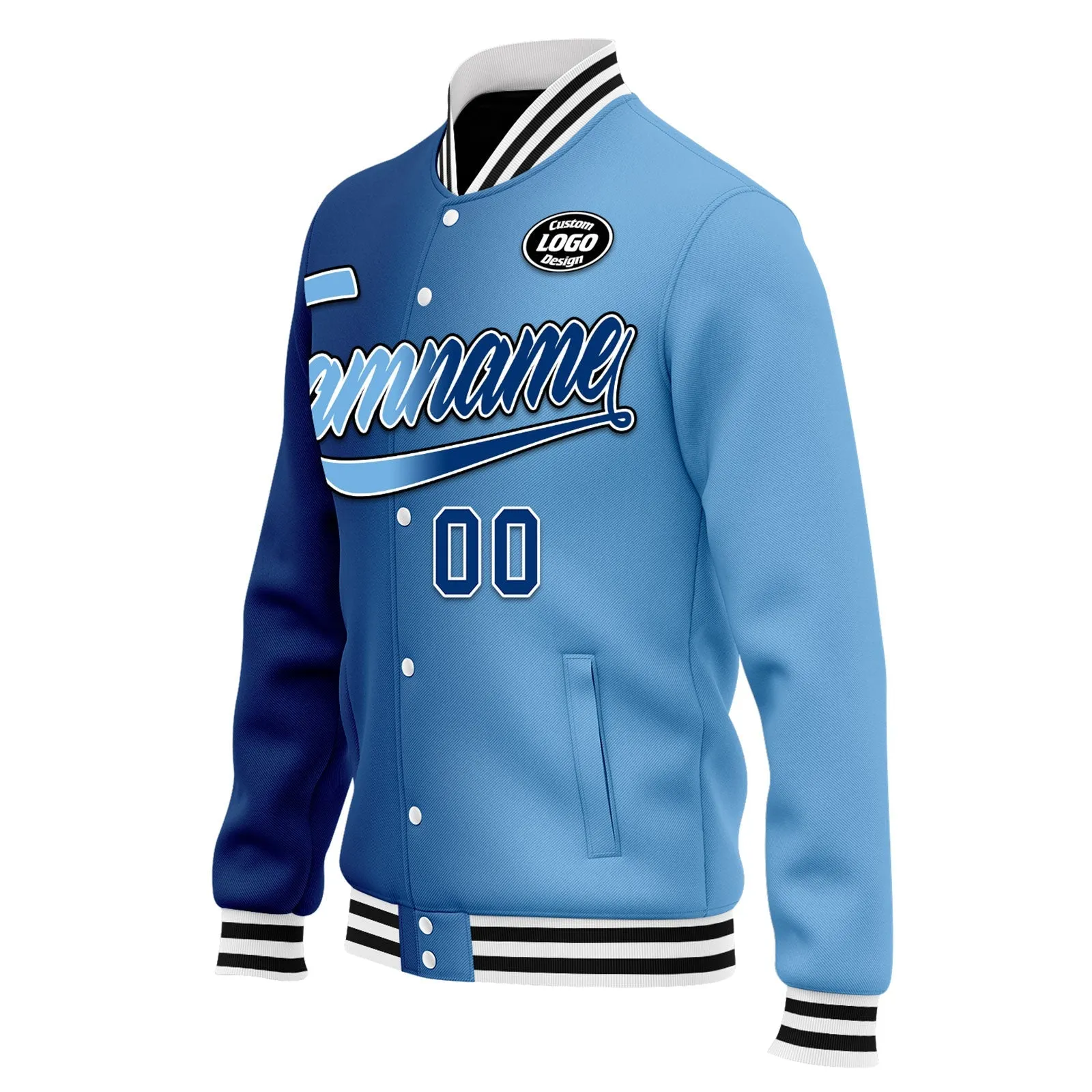 Custom Gradient Fashion Jacket Bomber Full-Snap Varsity Letterman Personalized Jacket FZ005-D028016-24