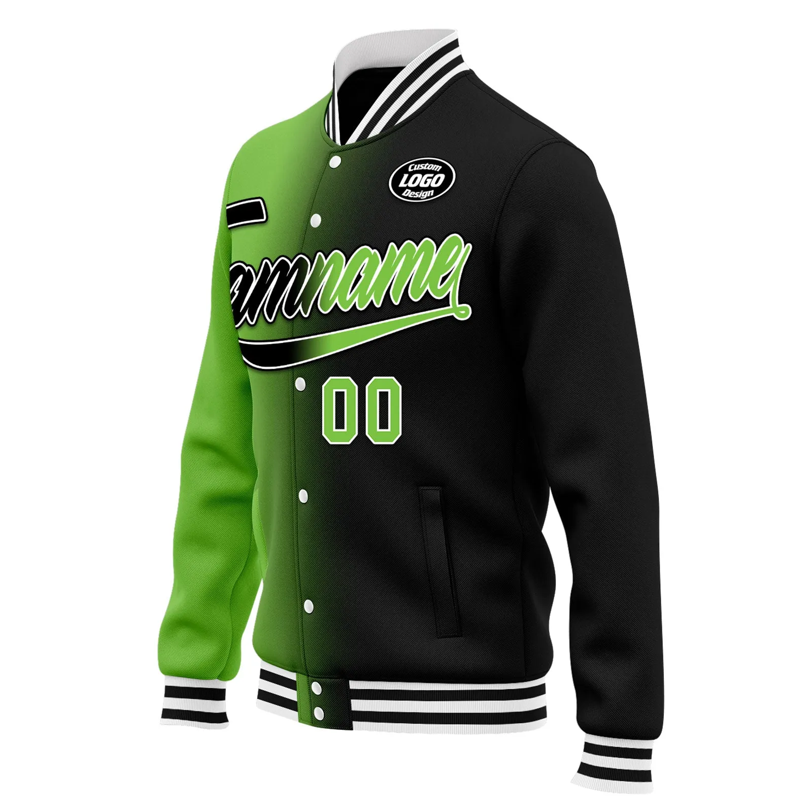 Custom Gradient Fashion Jacket Bomber Full-Snap Varsity Letterman Personalized Jacket FZ005-D028016-25