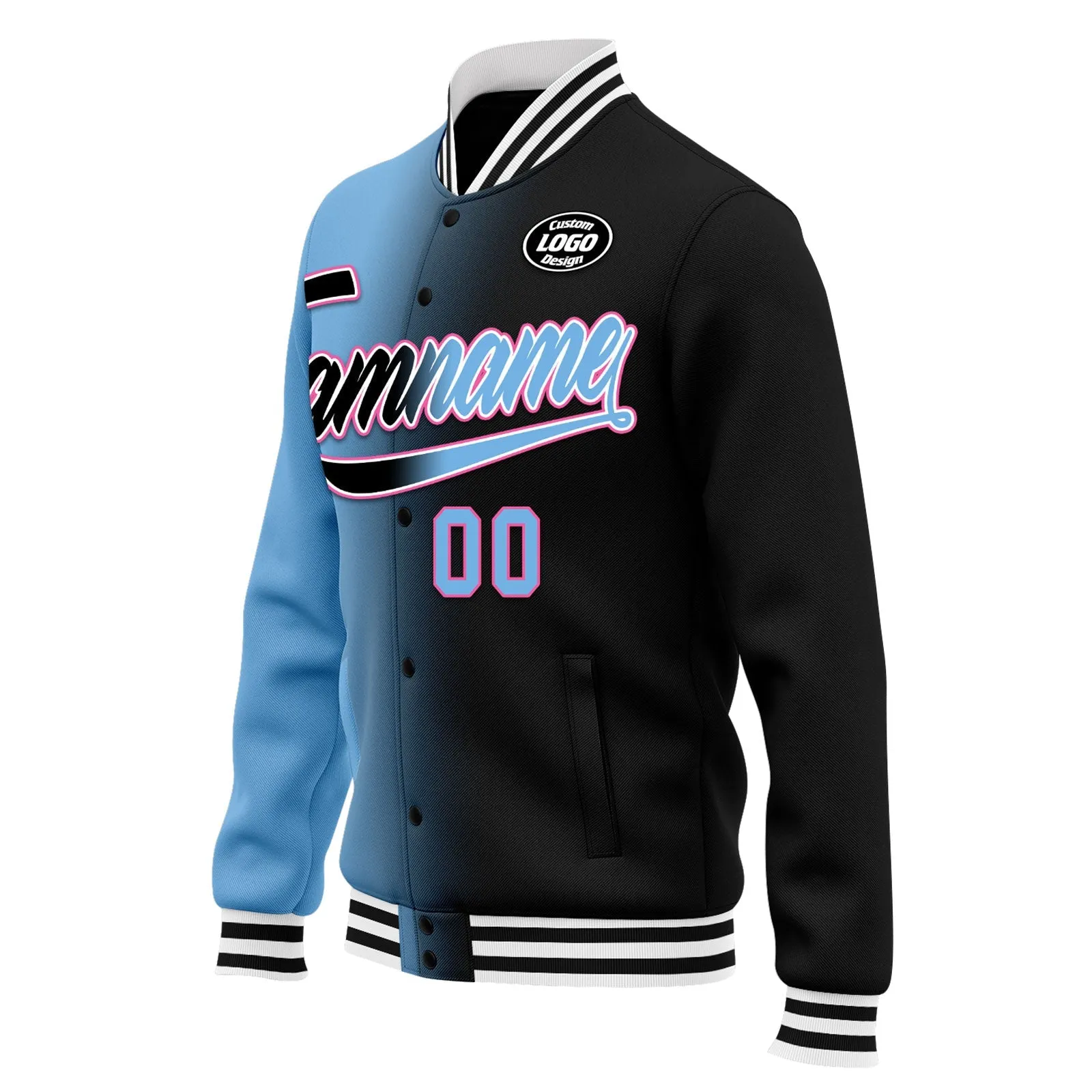 Custom Gradient Fashion Jacket Bomber Full-Snap Varsity Letterman Personalized Jacket FZ005-D028016-27