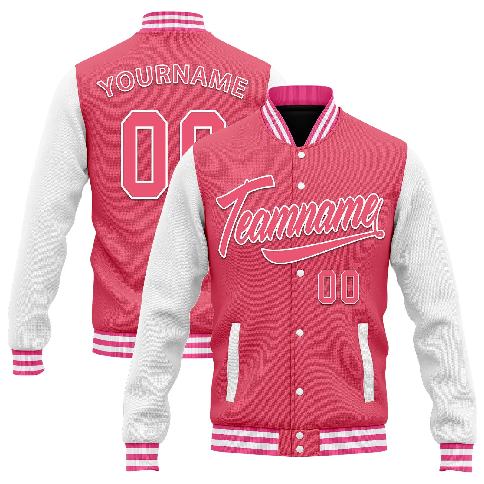 Custom Raglan Sleeves Jacket Bomber Full-Snap Varsity Letterman Personalized Jacket FZ005-D025002-2