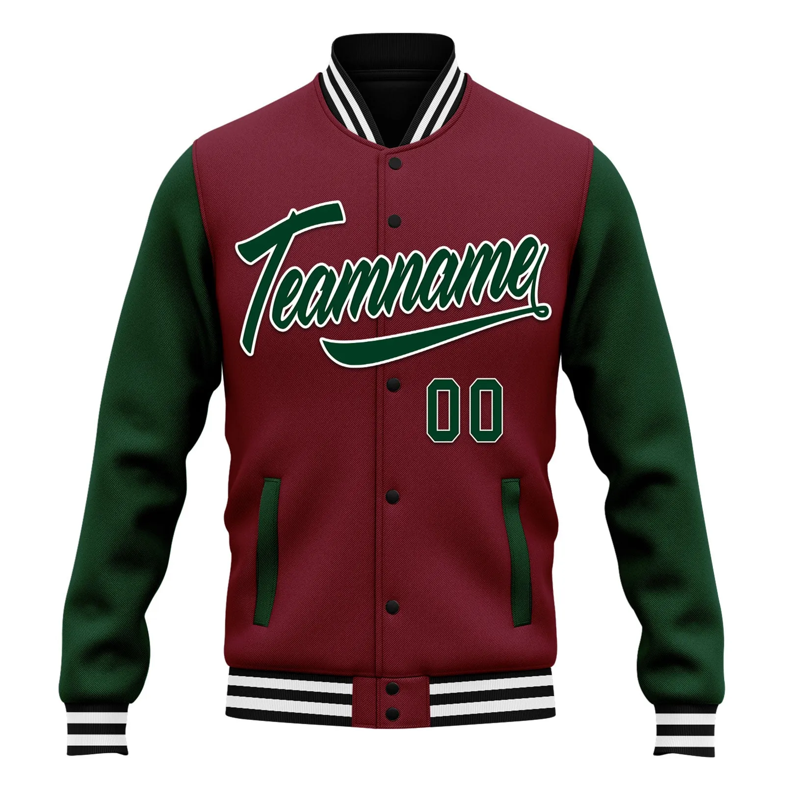 Custom Raglan Sleeves Jacket Bomber Full-Snap Varsity Letterman Personalized Jacket FZ005-D025002-5