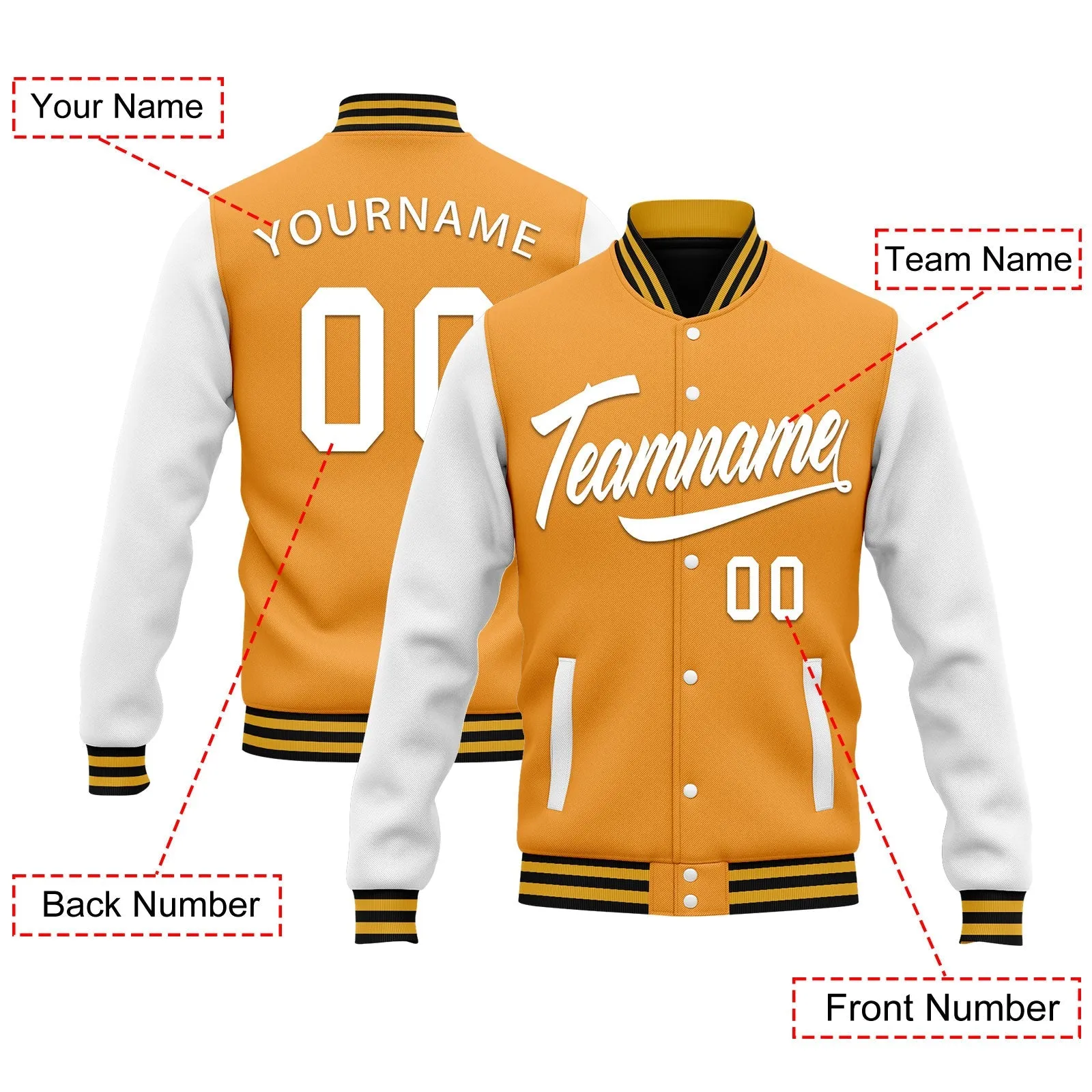 Custom Raglan Sleeves Jacket Bomber Full-Snap Varsity Letterman Personalized Jacket FZ005-D025002-6