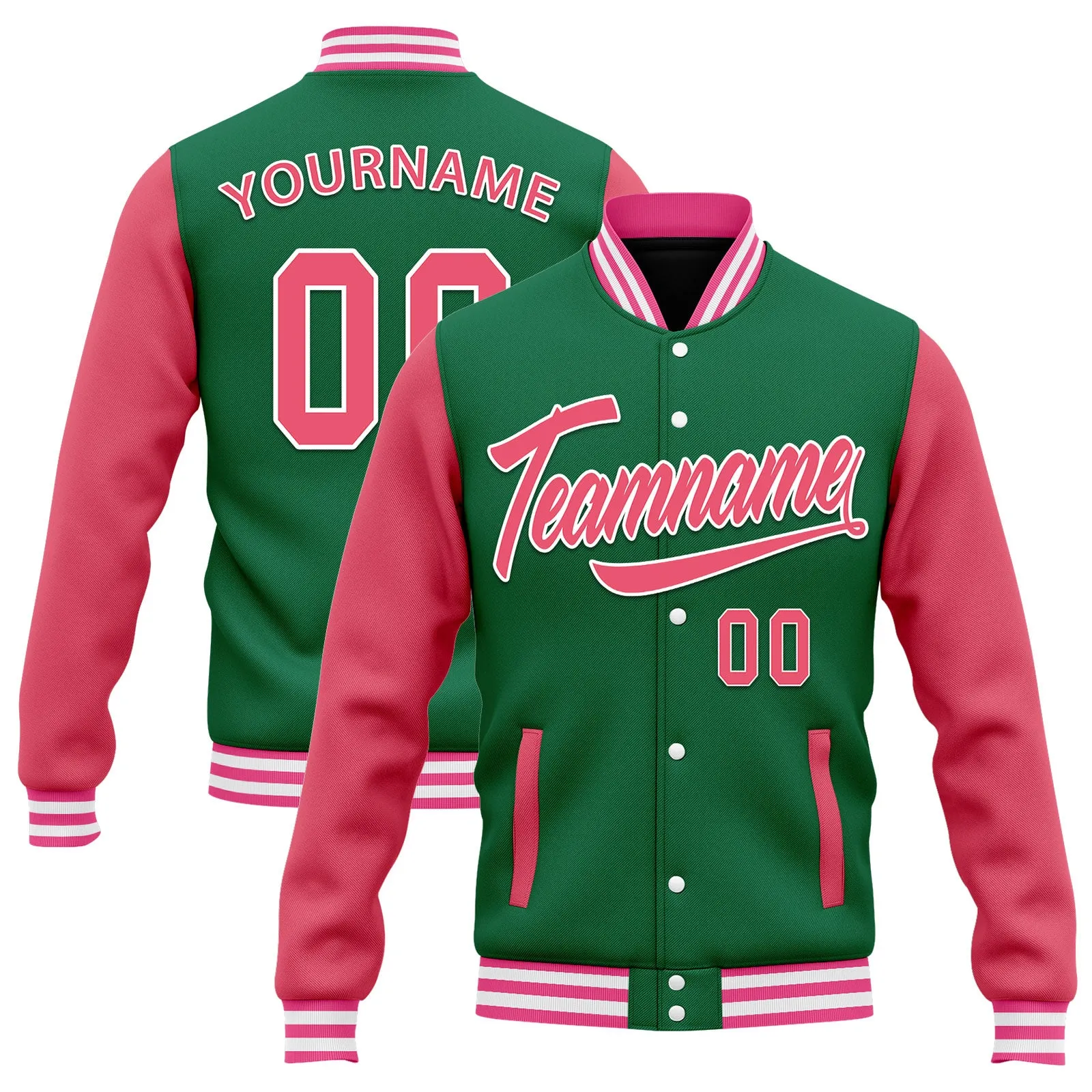 Custom Raglan Sleeves Jacket Bomber Full-Snap Varsity Letterman Personalized Jacket FZ005-D025002-7