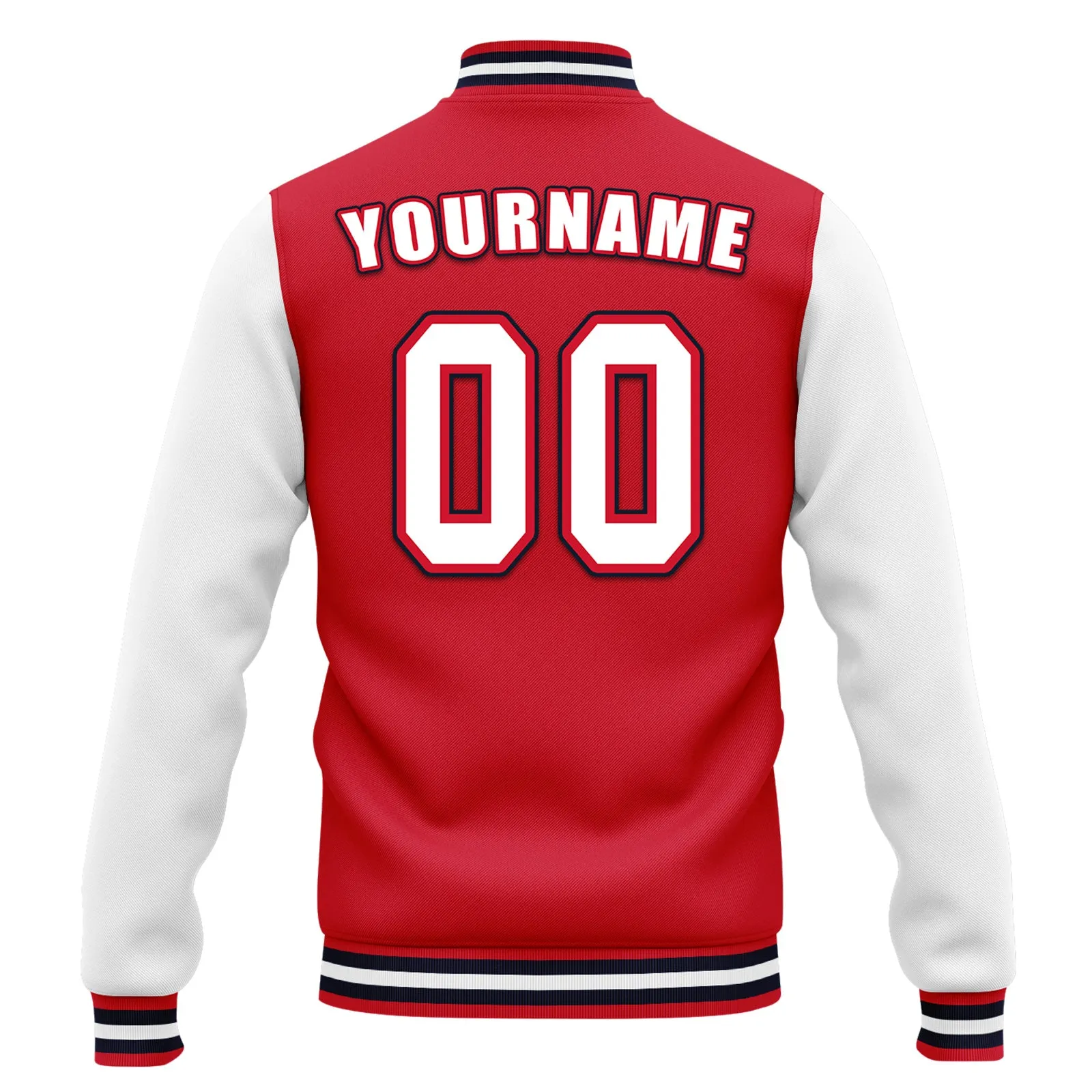 Custom Red Gray Waterproof Jacket Bomber Full-Snap Varsity Letterman Personalized Jacket FZ007CD-D020316-3