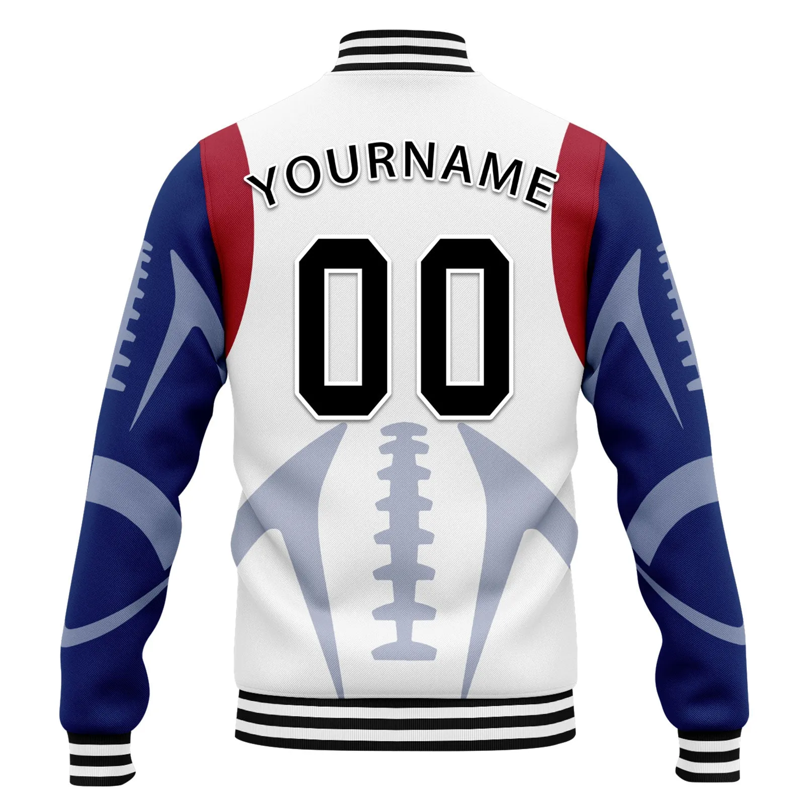 Custom White New York Jacket Bomber Full-Snap Varsity Letterman Personalized Jacket FZ005-D025004-20