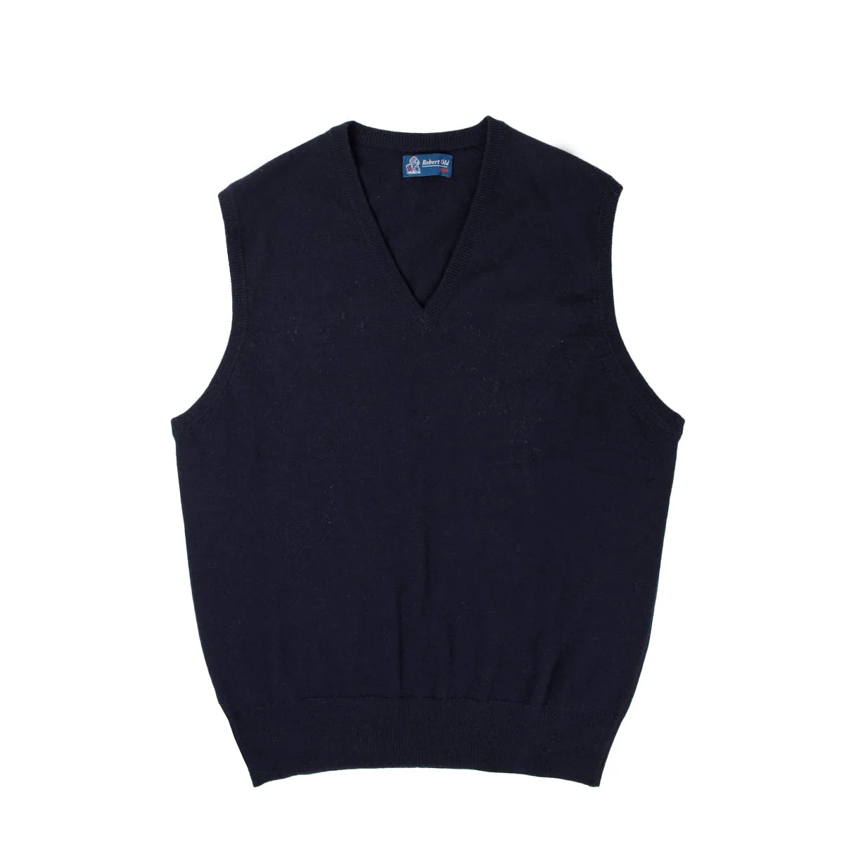 Dark Navy Blenheim Cashmere Sleeveless V-Neck Sweater