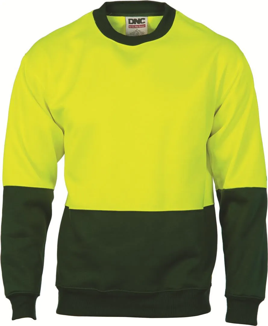 DNC Hi Vis Two Tone Fleecy Sweat Shirt Crew Neck (3821)