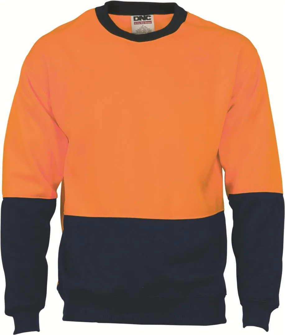 DNC Hi Vis Two Tone Fleecy Sweat Shirt Crew Neck (3821)