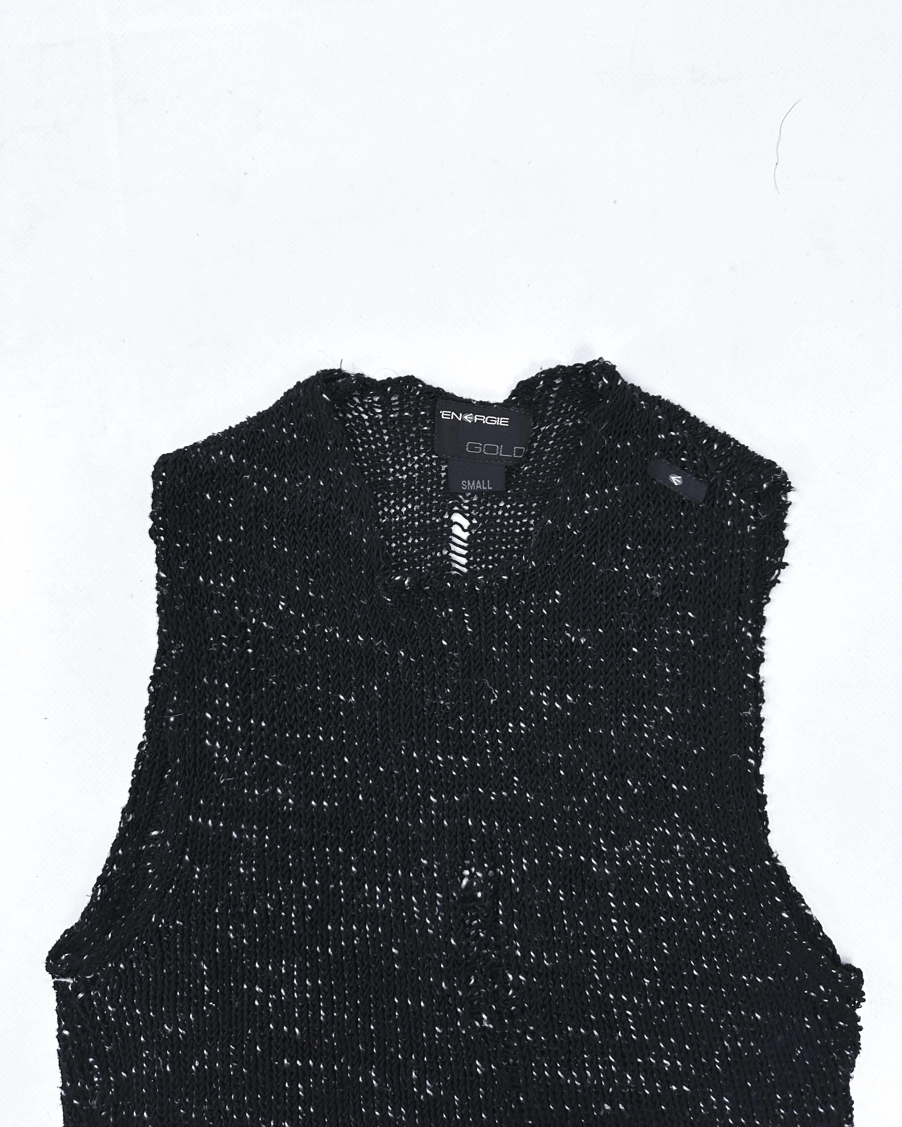 Energie Distressed Knitted Linen Vest 2000's