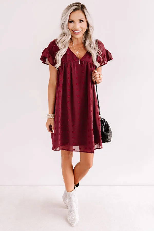 Fall Highlight Babydoll Dress In Wine