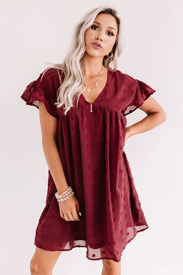 Fall Highlight Babydoll Dress In Wine