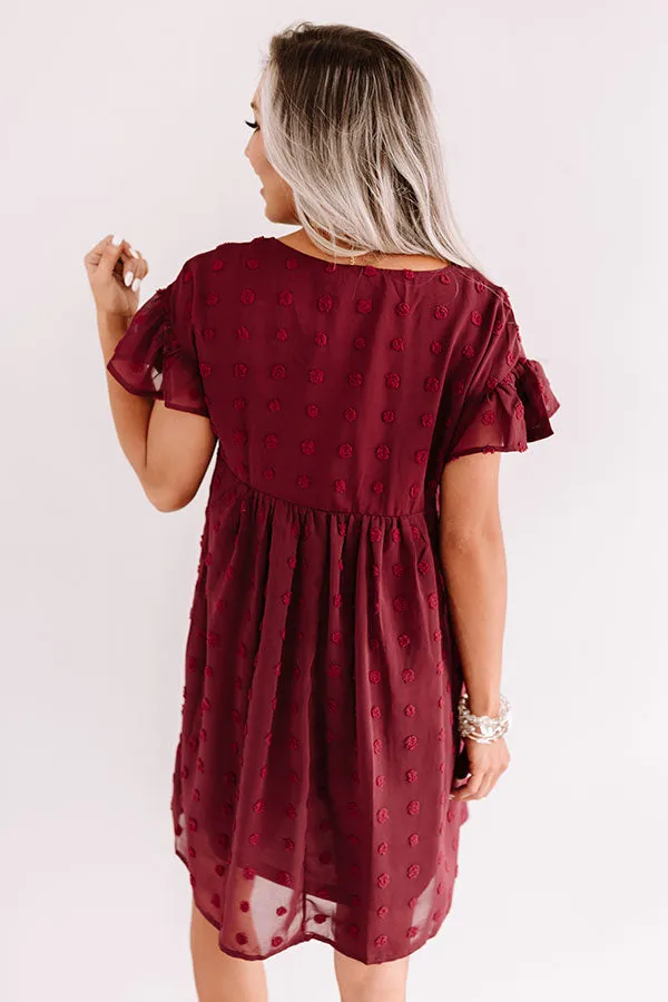 Fall Highlight Babydoll Dress In Wine