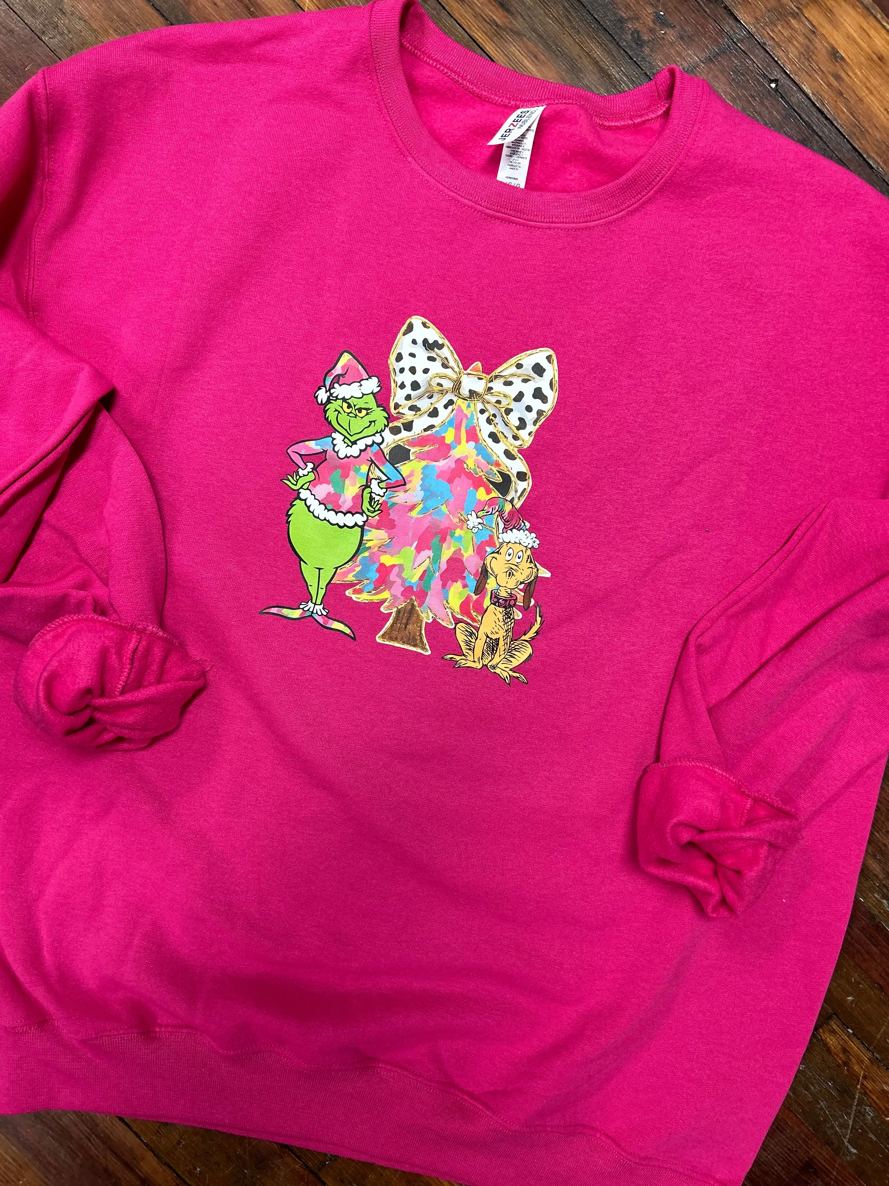 Fancy Grinch Pullover - Hot Pink