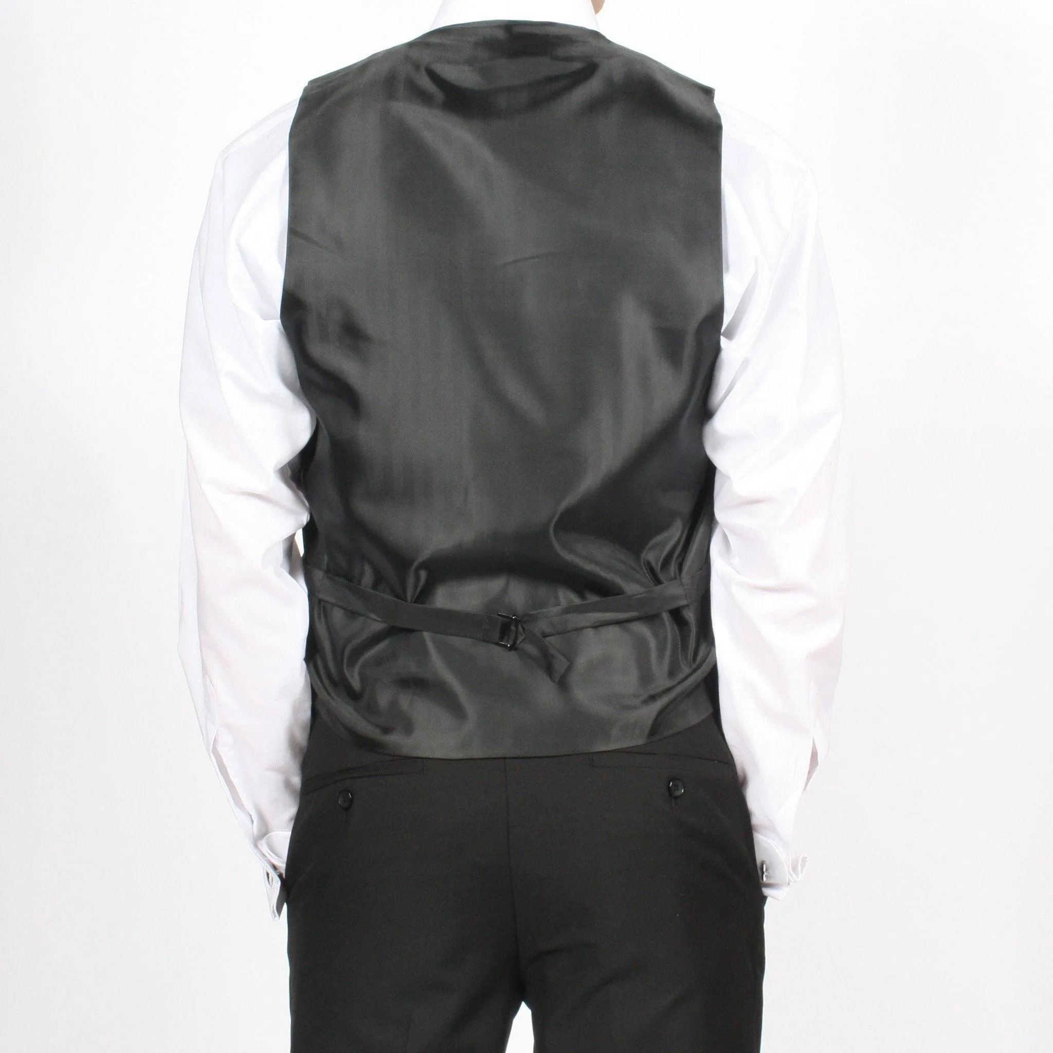 Ferrecci Mens PV50-1 Black Silver Vest Set