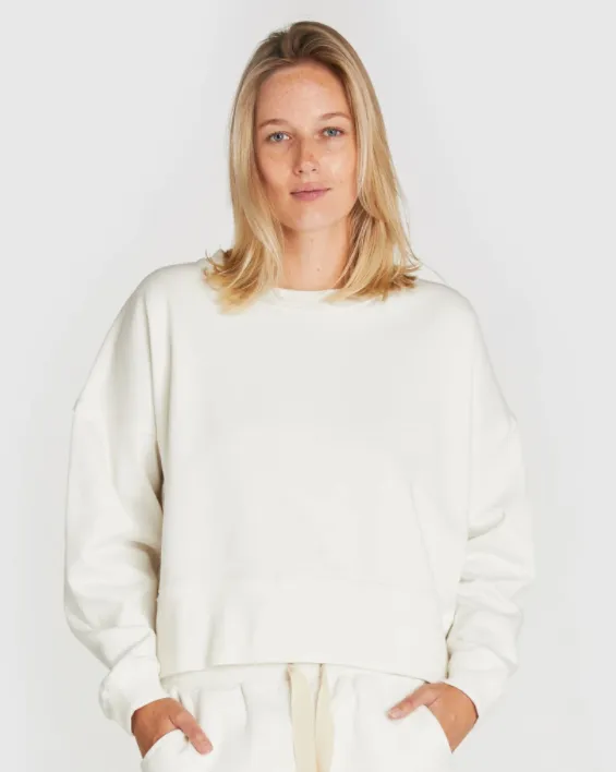 FLEECE SWEAT SHIRT - MILK M