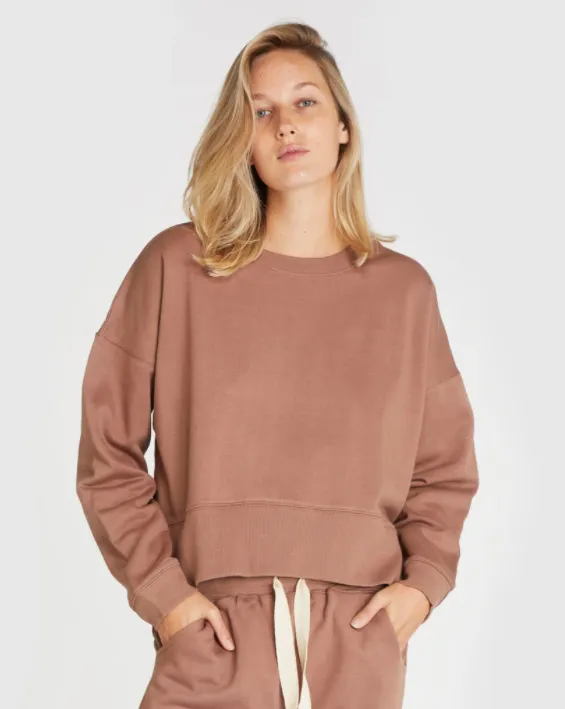 FLEECE SWEAT SHIRT - MOCHA M