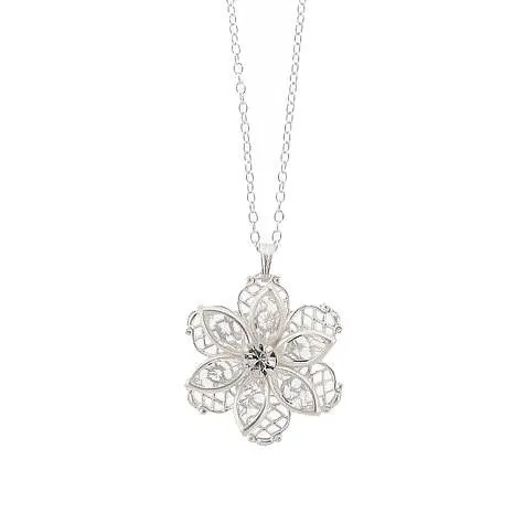 Flower Pendant with Filigree