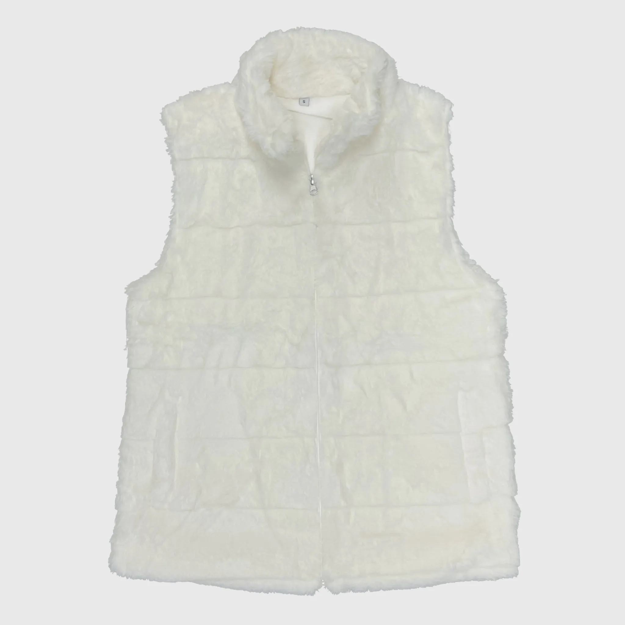 Fluffy White Sherpa Vest Women