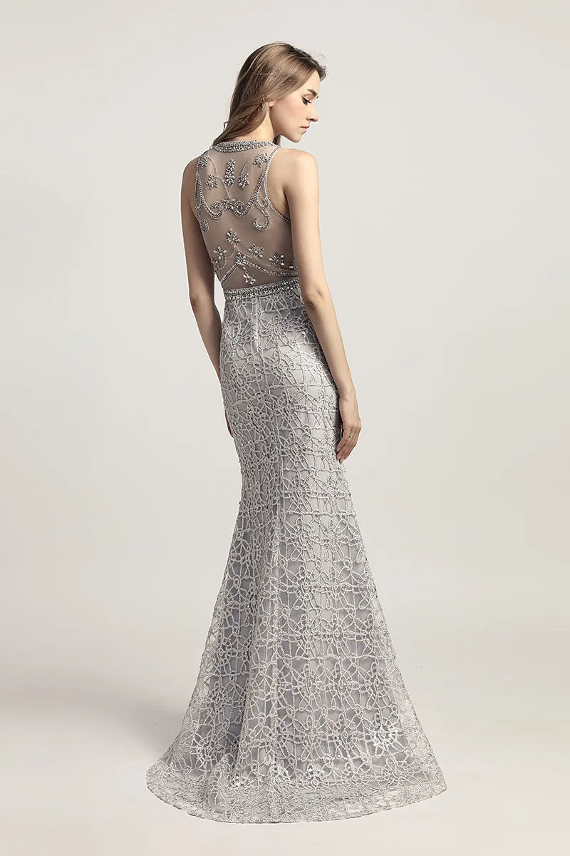 Formal Lace Long Elegant Evening Prom Dress