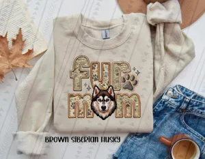 Fur Mom Brown Siberian Husky Dog Sweatshirt  - Natural Stone