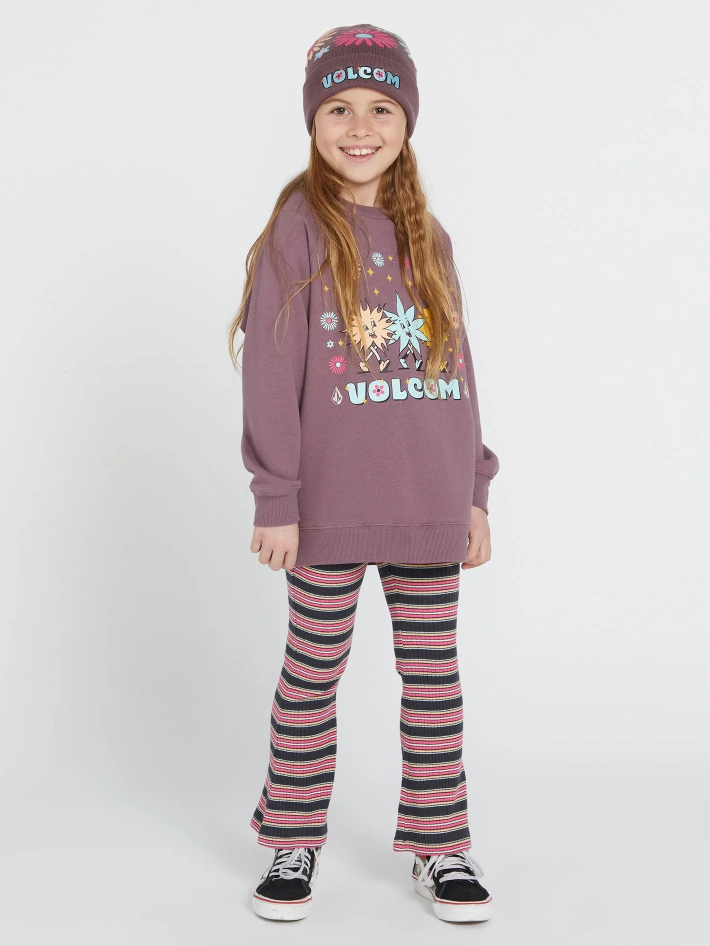 Girls Truly Stokin Boyfriend Long Sleeve Shirt - Acai