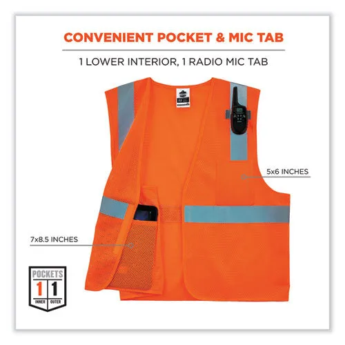 Glowear 8210hl Class 2 Economy Mesh Hook And Loop Vest, Polyester, 4x-large/5x-large, Orange, Ships In 1-3 Business Days