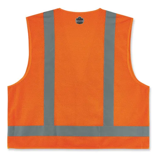 Glowear 8249z-s Single Size Class 2 Economy Surveyors Zipper Vest, Polyester, X-large, Orange, Ships In 1-3 Business Days