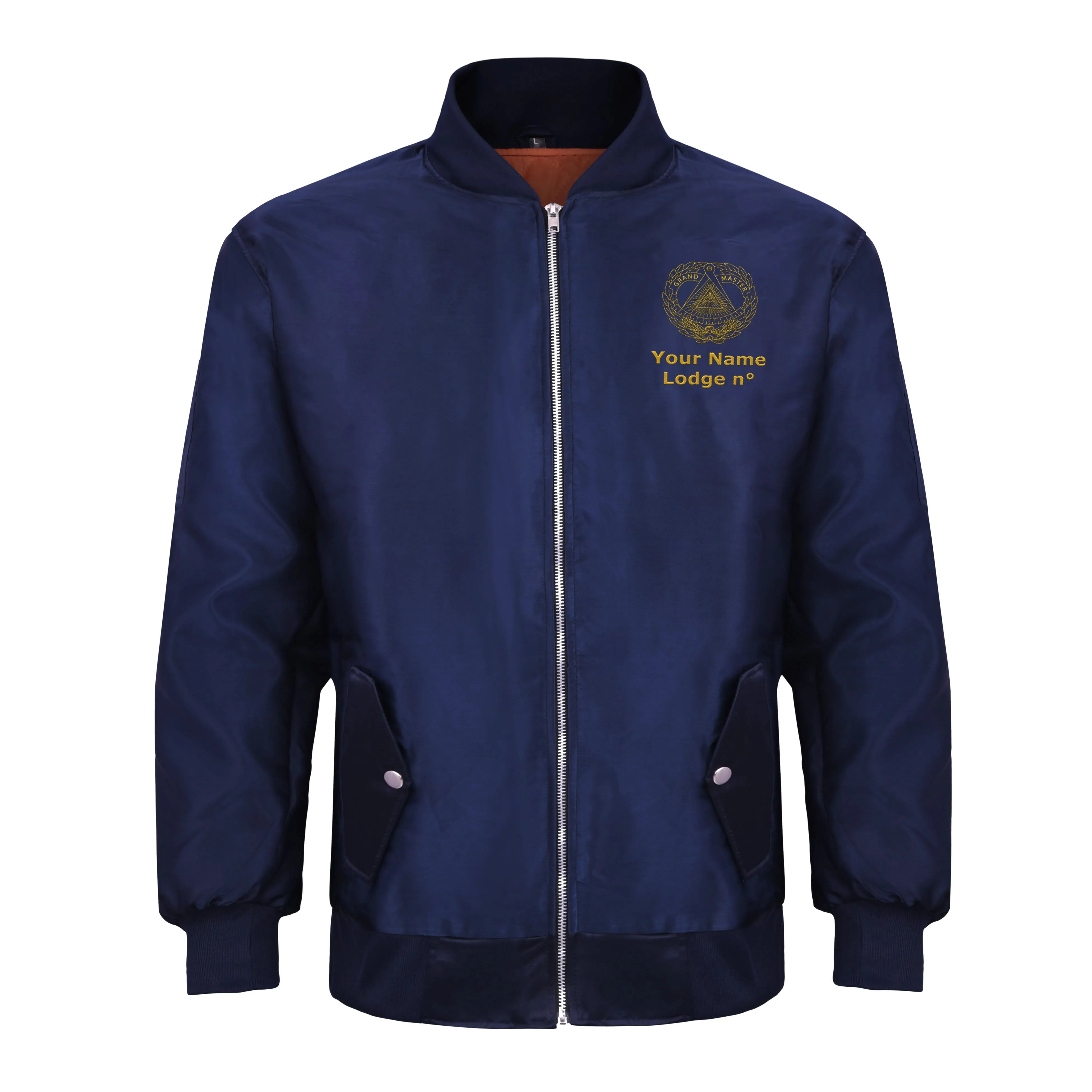 Grand Master Blue Lodge Jacket -  Nylon Blue Color With Gold Embroidery