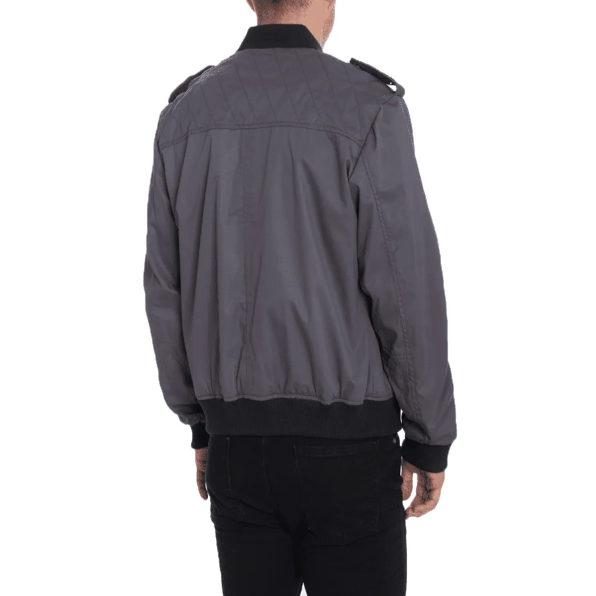 Grey Casual Bomber Jacket