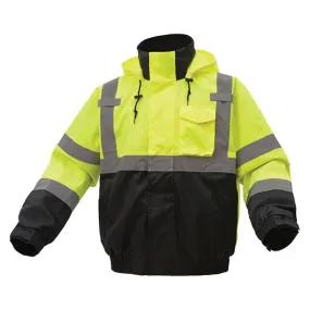 GSS Safety ANSI 3 3-IN-1 Waterproof Hi-Vis Bomber Jacket w/ Removable Fleece