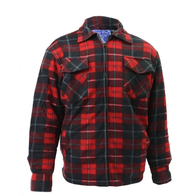 Hazy Blue Mens Baxter Sherpa Lumberjack Fleece Shirt