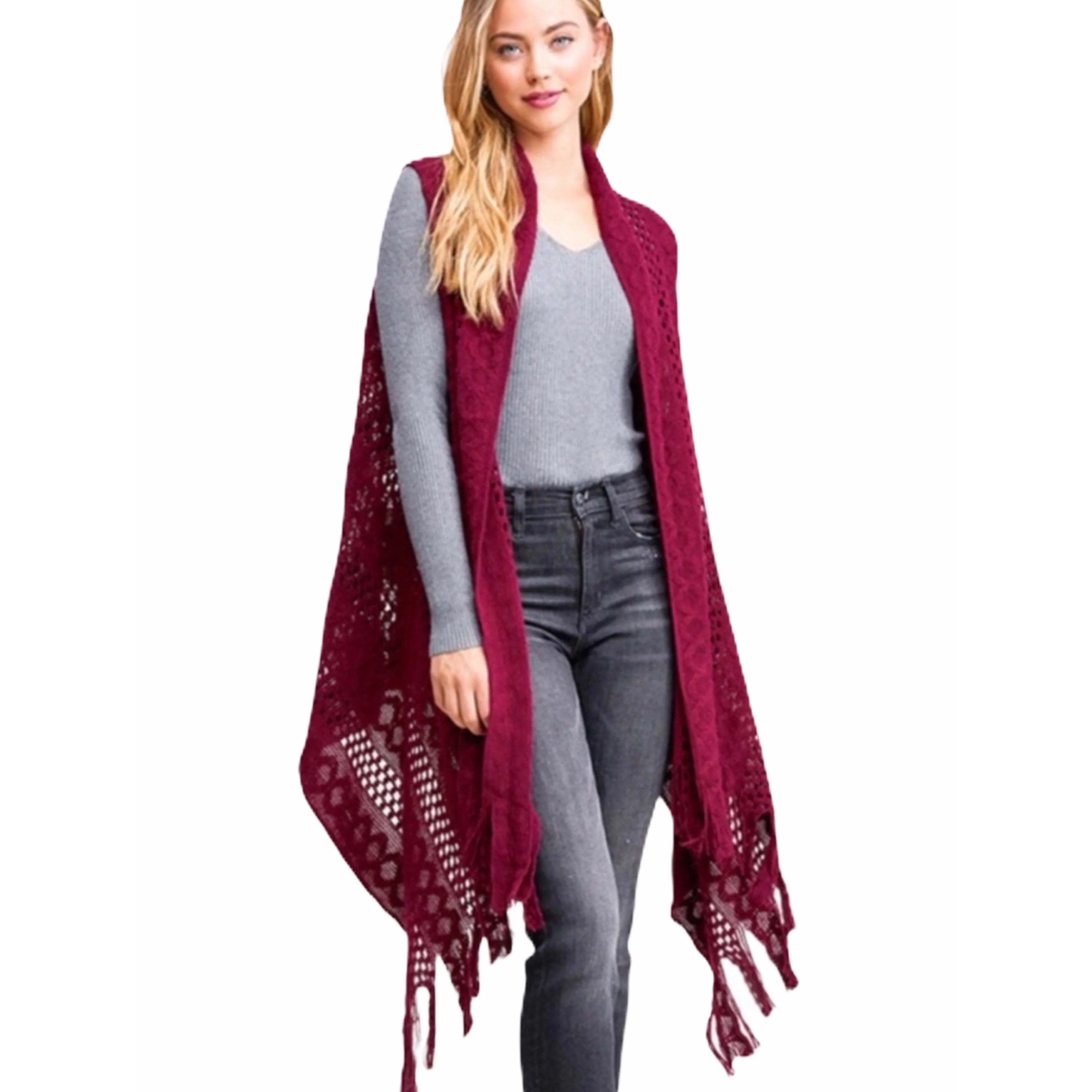 High Low Knitted Cardigan Vest