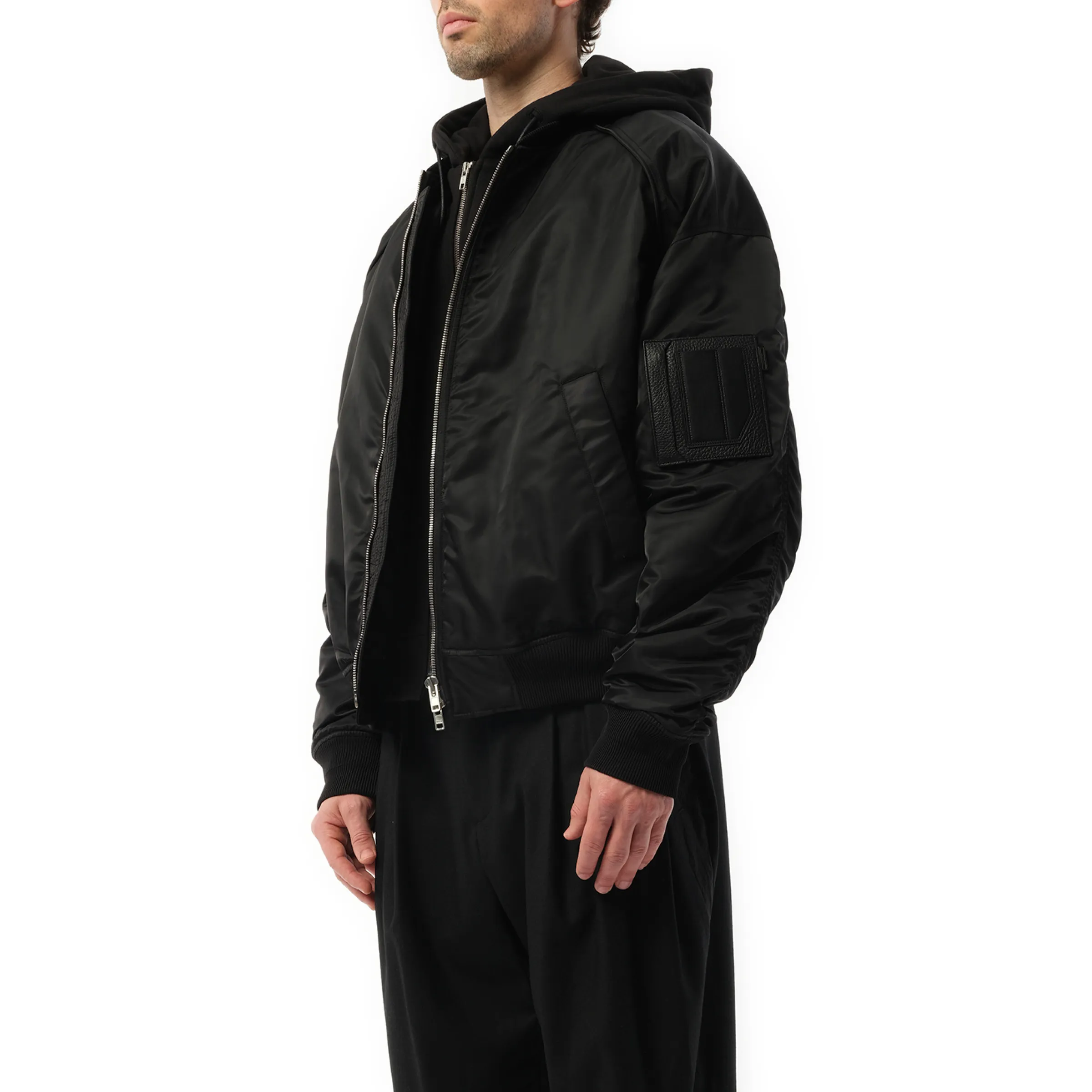 Hood Detachable MA-1 Blouson in Black