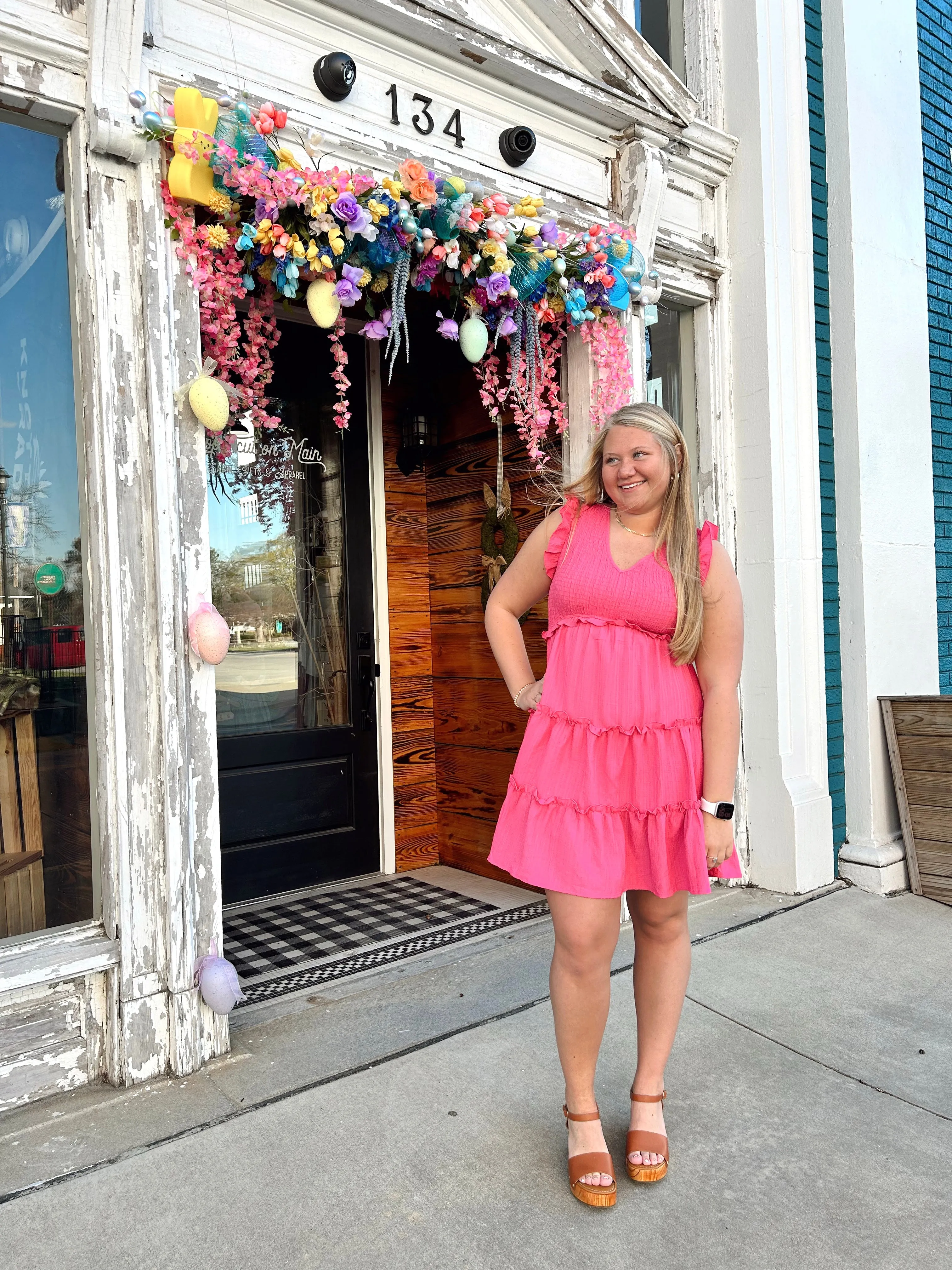 Hot Pink Tiered Dress