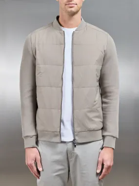 Hybrid Bomber Jacket in Taupe