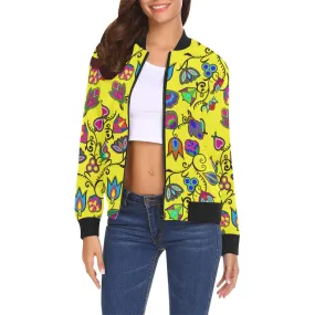 Indigenous Paisley - Yellow Bomber Jacket for Women